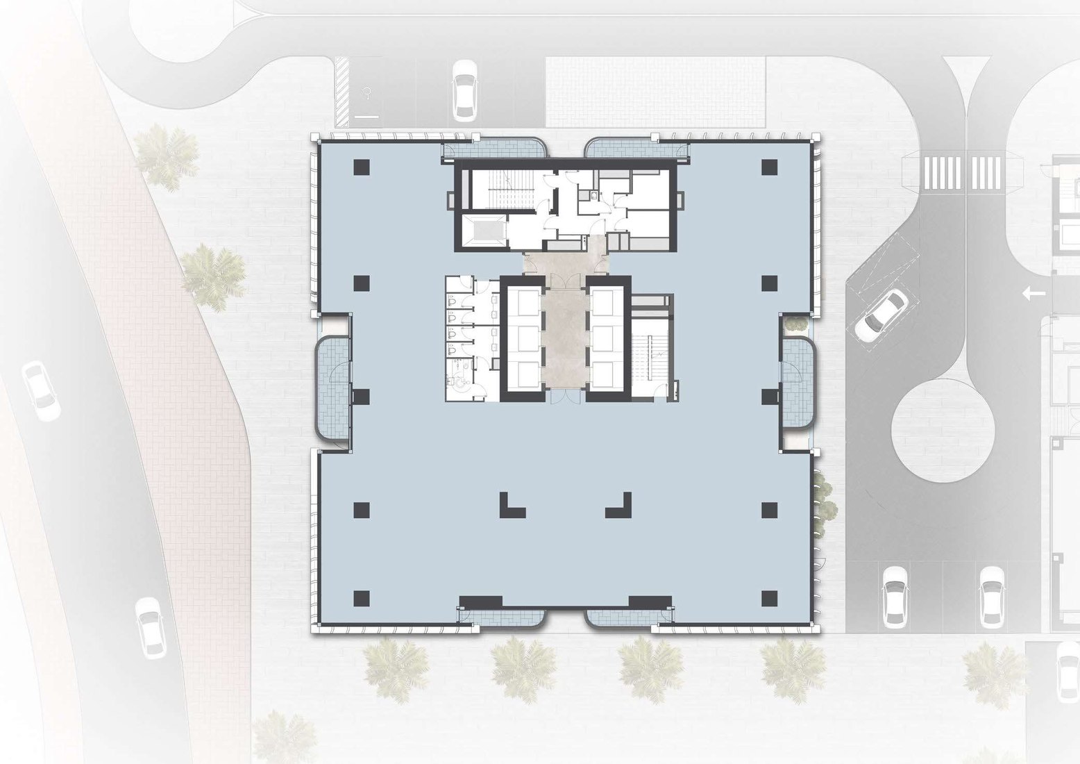 Full-floor office, Typical floor plan